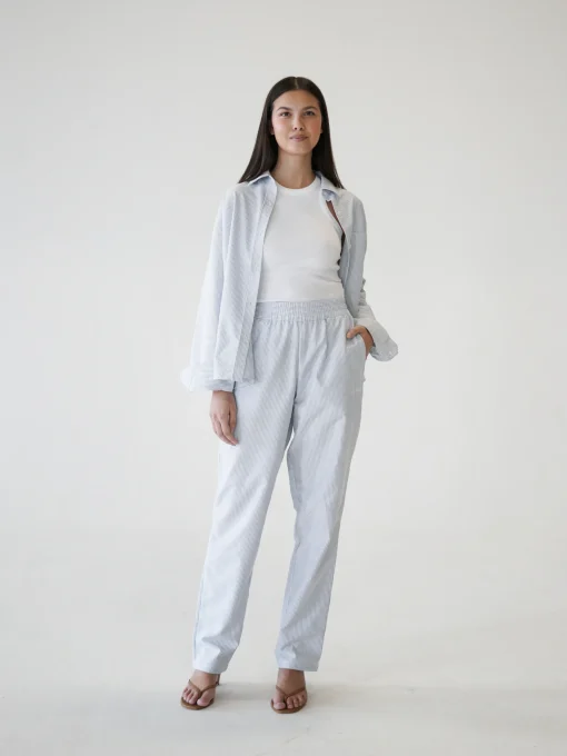 Djerf Avenue Breezy Pants Blue Stripe Hot