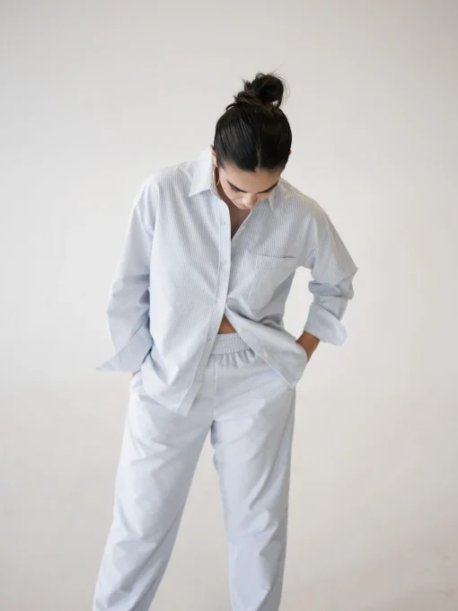 Djerf Avenue Breezy Pants Blue Stripe Hot
