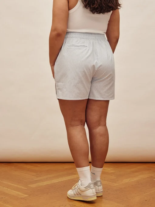 Djerf Avenue Breezy Shorts Blue Stripe Clearance
