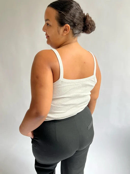 Djerf Avenue Daily Linne Ribbed Grey Melange Clearance