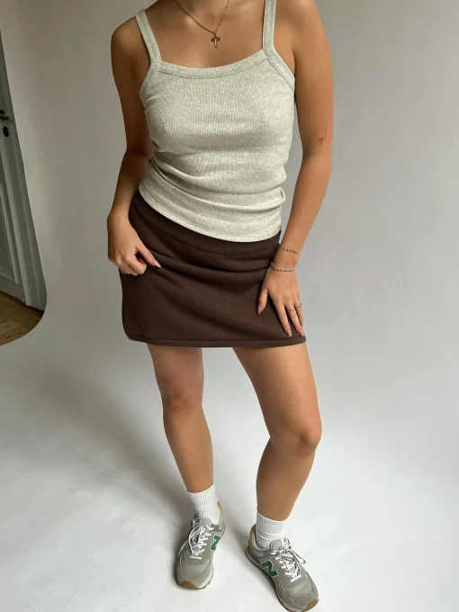 Djerf Avenue Daily Linne Ribbed Grey Melange Clearance