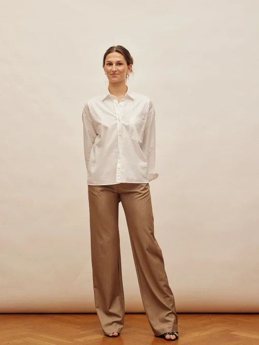 Djerf Avenue Favoritbyxor Oat - Tall Sale