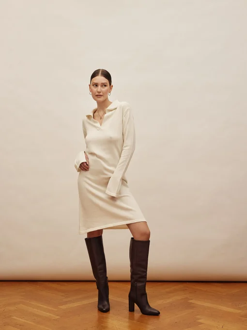 Djerf Avenue Getaway Dress Cream - Tall Discount