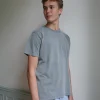 Djerf Avenue Rak Passform T-Shirt Tvattad Gra Store