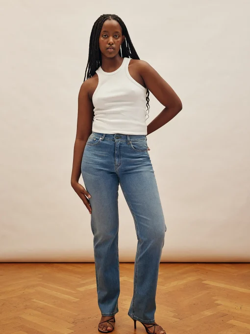 Djerf Avenue Raka Jeans Mellanbla - Hog Store